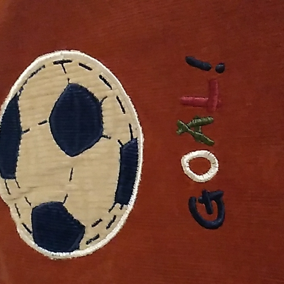 Nojo Kids Corduroy Window Valance Sports Applique 59" X 14" - Picture 5 of 9